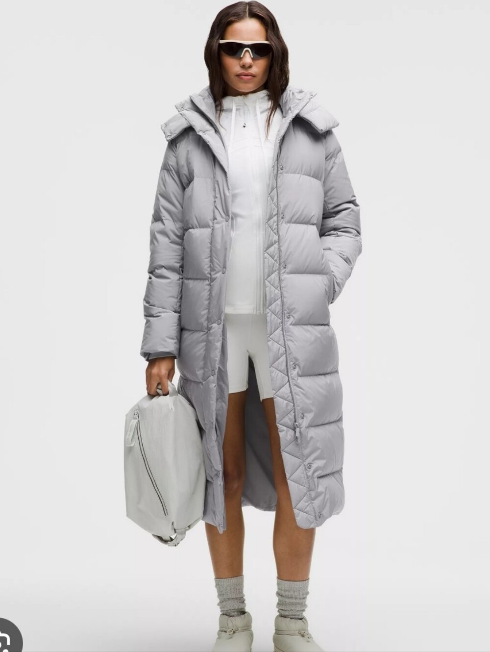 Lululemon Wunder Puff 600-Down-Fill Long Jacket Rhino Grey *Flaw